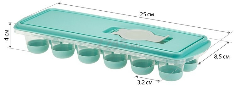 Форма для льда пластиковая IDEA Капля с крышкой и клапаном (М1250) - Фото 3